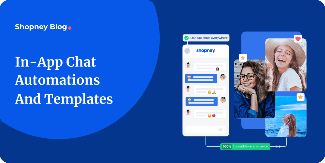 a blog cover image about in-app chat automations and templates